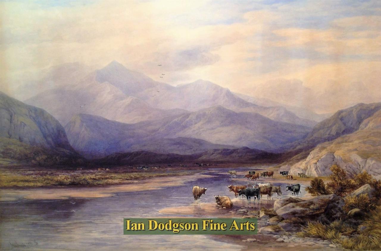 John Steeple - Snowdon from Porthmadog Watercolour (1870)
